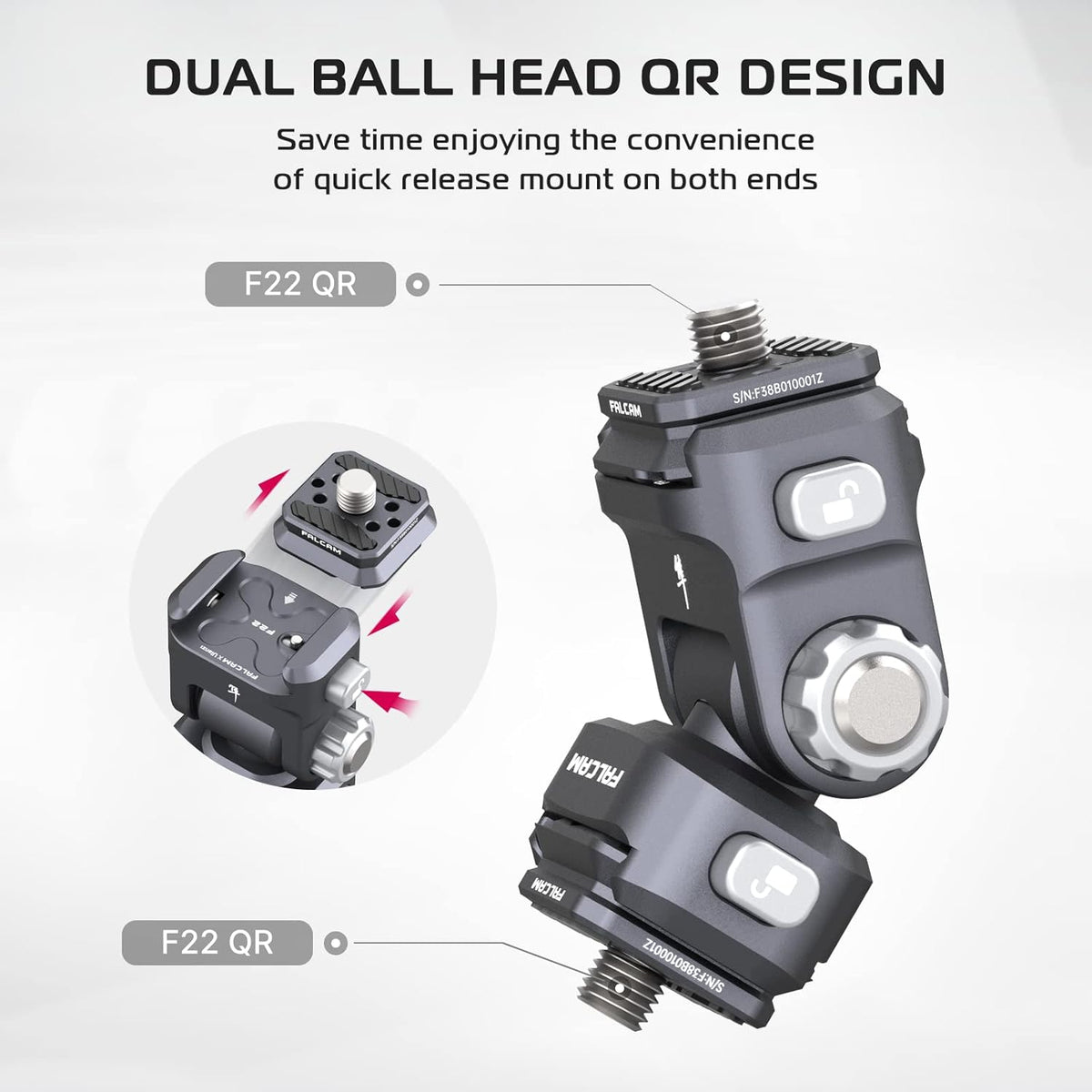 Camera Monitor Mount with 360° Rotation Ballheads O321
