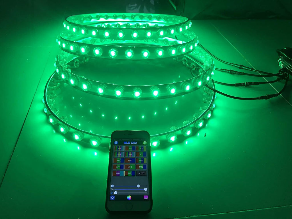 15.5'' RGB IP68 Waterproof LED Wheel Ring Lights T405
