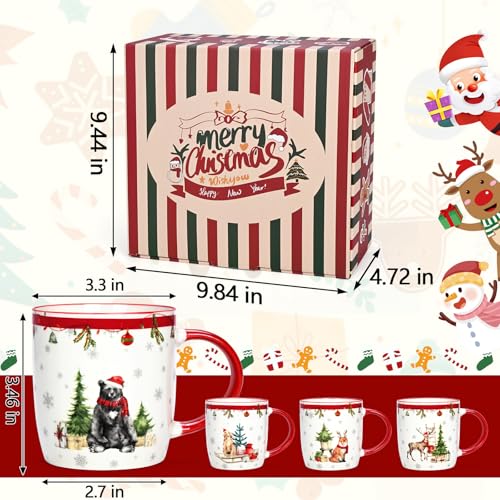 Set of 4 Christmas Mugs, 11 Oz S11919