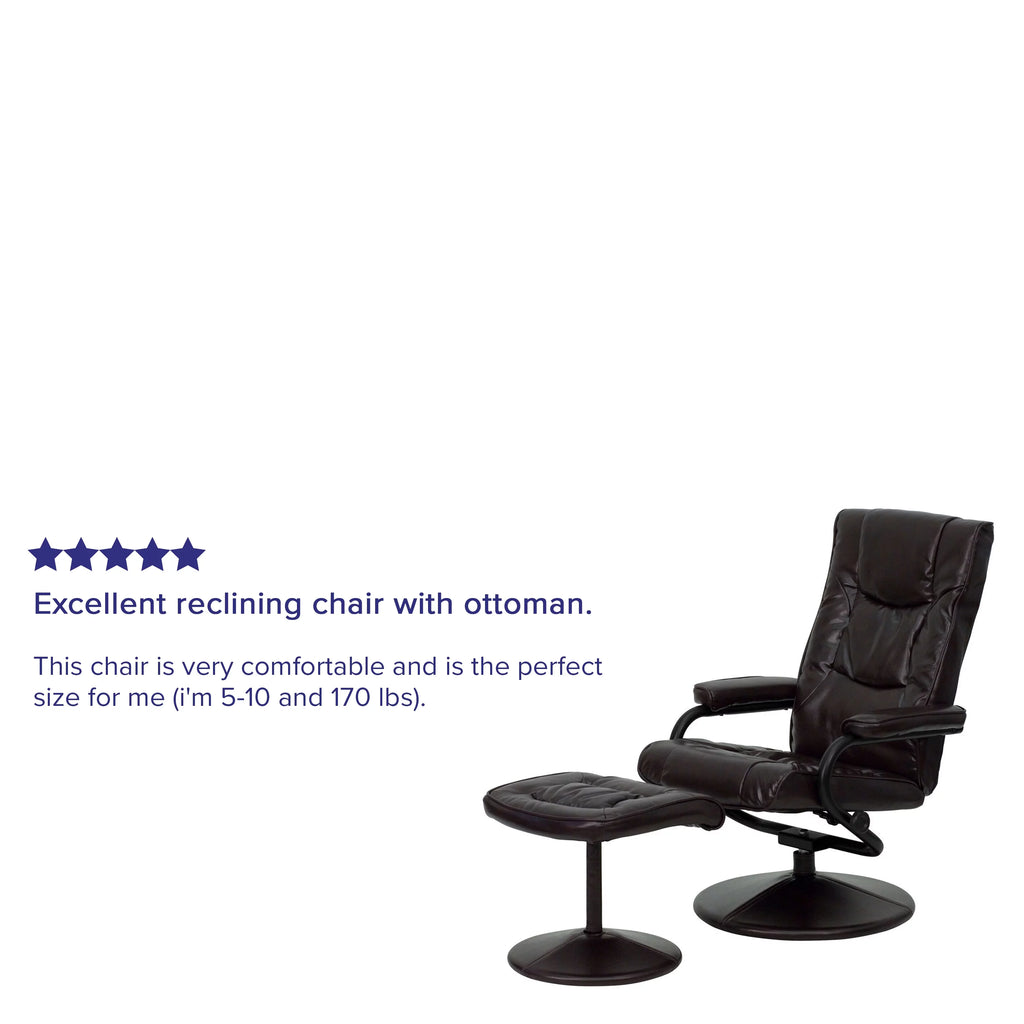 Brown Recliner and Ottoman X232