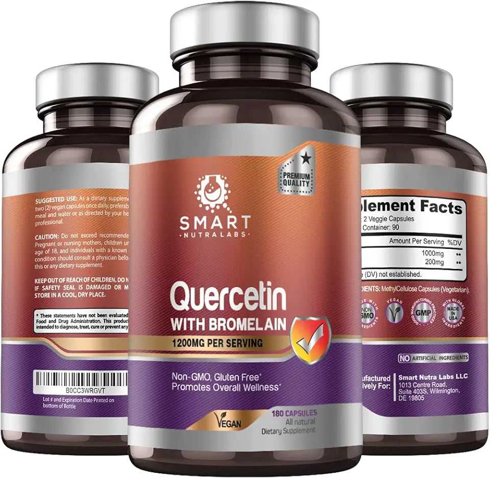 1200mg Quercetin with Bromelain 180 Count Vegan Non-GMO Gluten Free E335298
