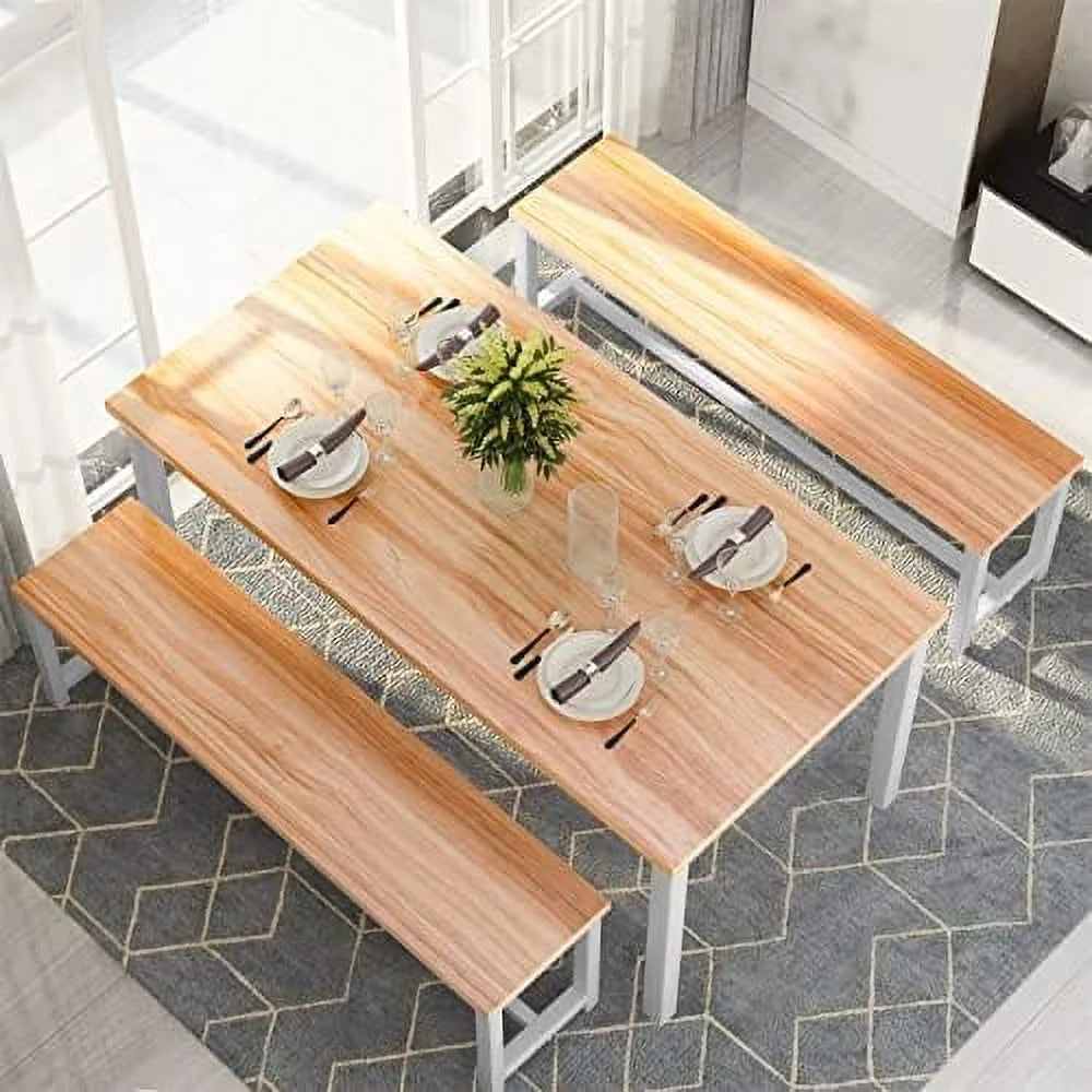 47" Dining Table Set with 2 Benches Y324597