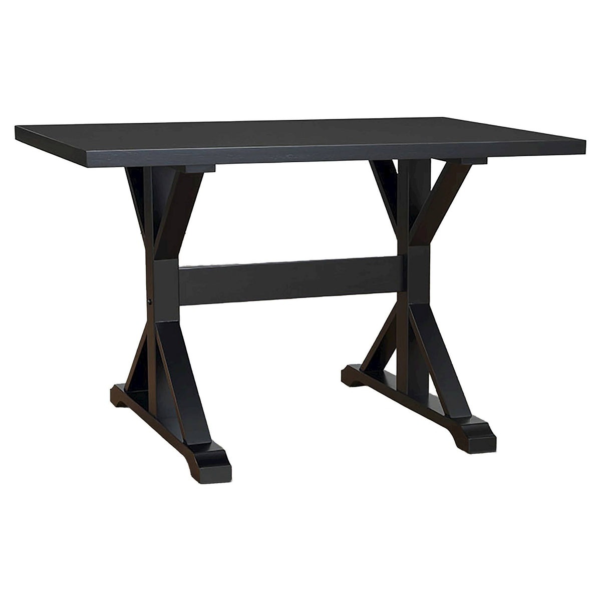 Antique Black Trestle Table Y159