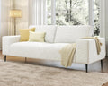 White Corduroy 3 Seater Sofa with Extra Deep Seats O93669