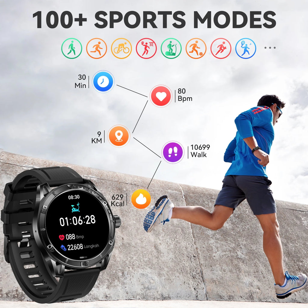 Smart Watch for Men 1.43'' HD AMOLED Screen Fitness Tracker Y95929