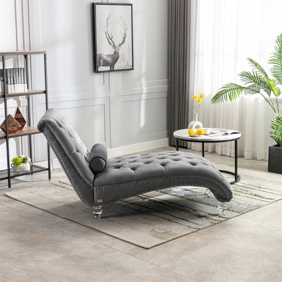 Velvet Recliner Sofa with Acrylic Feet A944875
