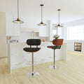 Adjustable Height Black Vinyl Tufted Barstool with Chrome Base U591360