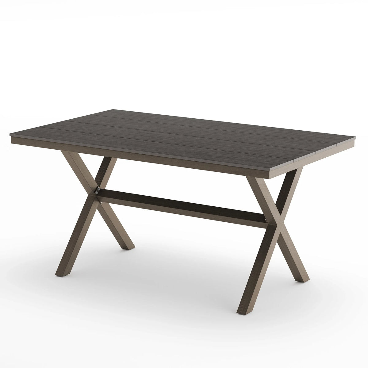Rectangular Aluminum Plastic Wood Outdoor Patio Dining Table G95904