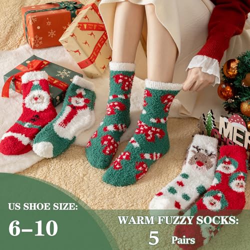Fuzzy Socks for Women 5 Pairs V1562