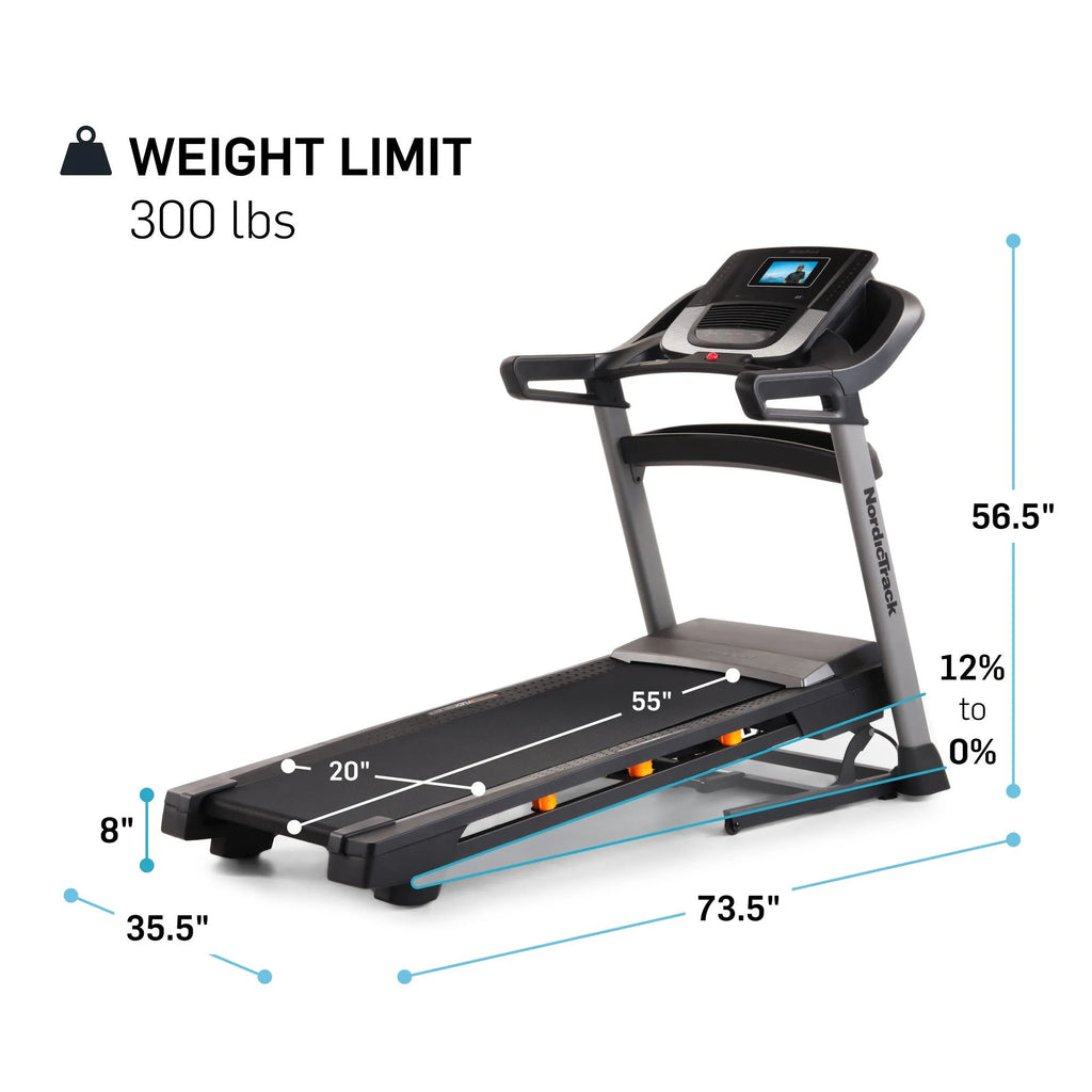 T 7.5 S Treadmill with 7” Tilting Touchscreen D596