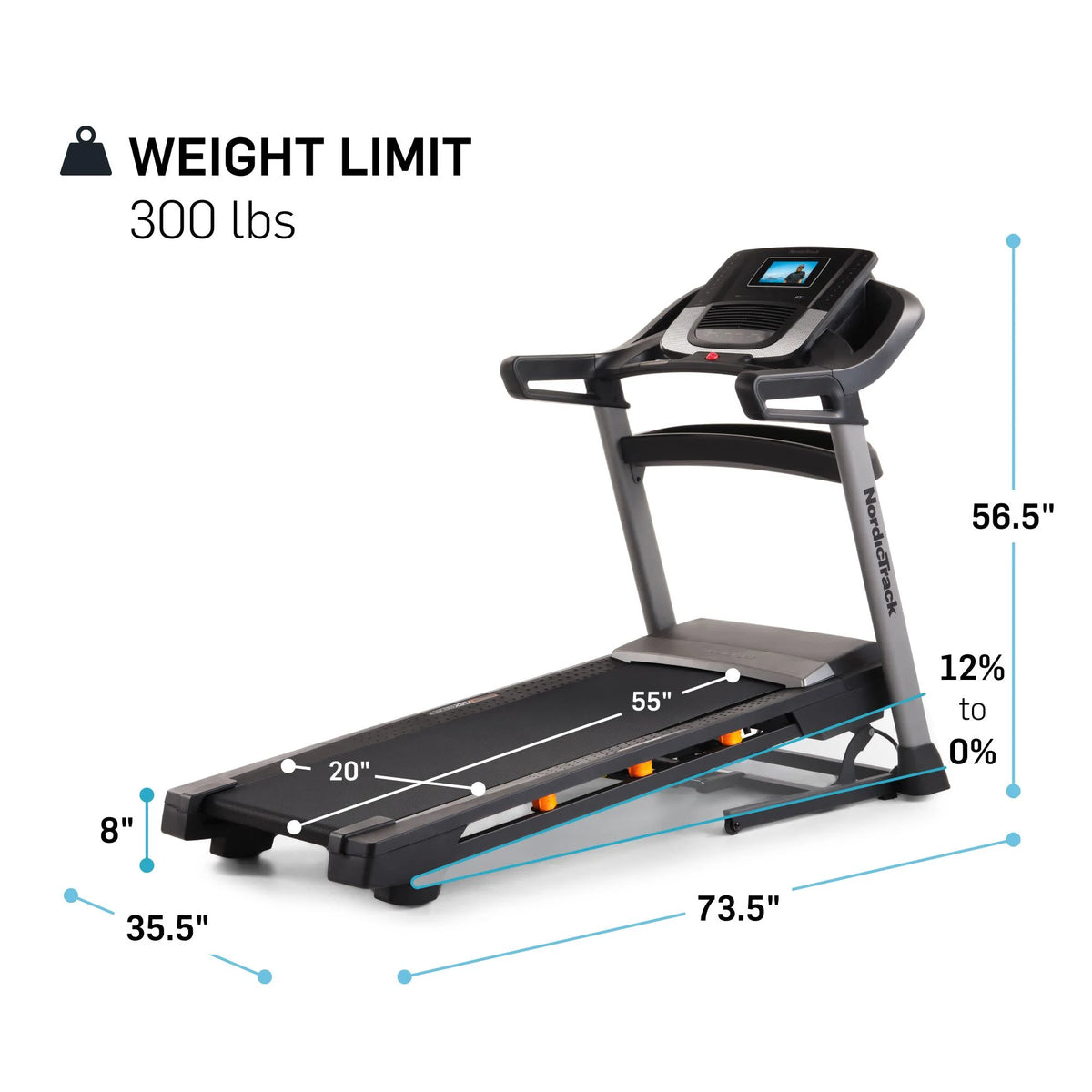 T 7.5 S Treadmill with 7” Tilting Touchscreen D596