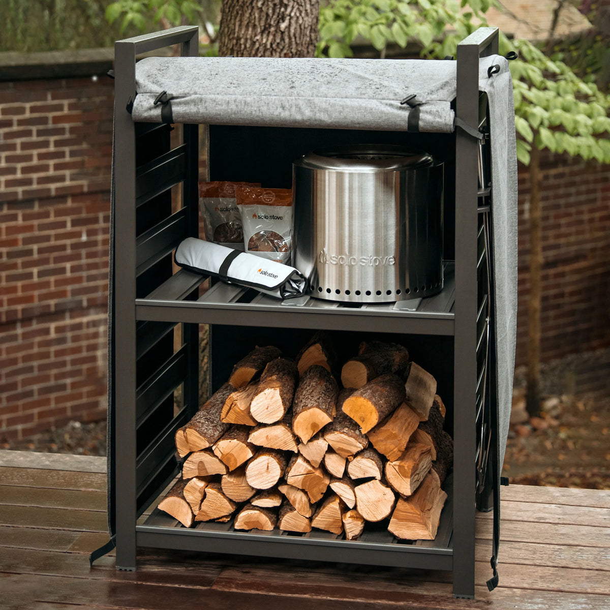 Grey Aluminum Firewood Rack C9099