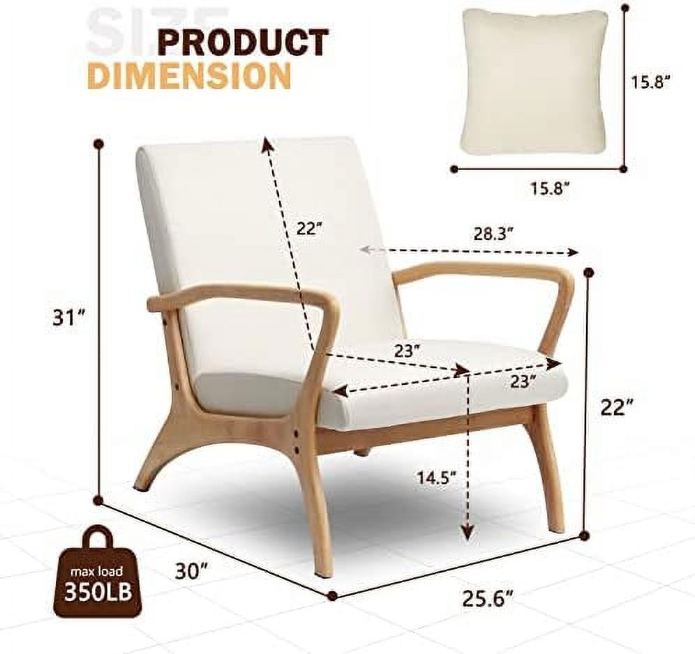 Accent Chair with Lumbar Pillow Upholstered Linen Fabric L83790