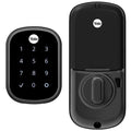 Black Suede-Cylinder Electronic Deadbolt with Lighted Keypad Touchscreen X3218