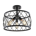 Black 3-Light Semi-Flush Mount O9497