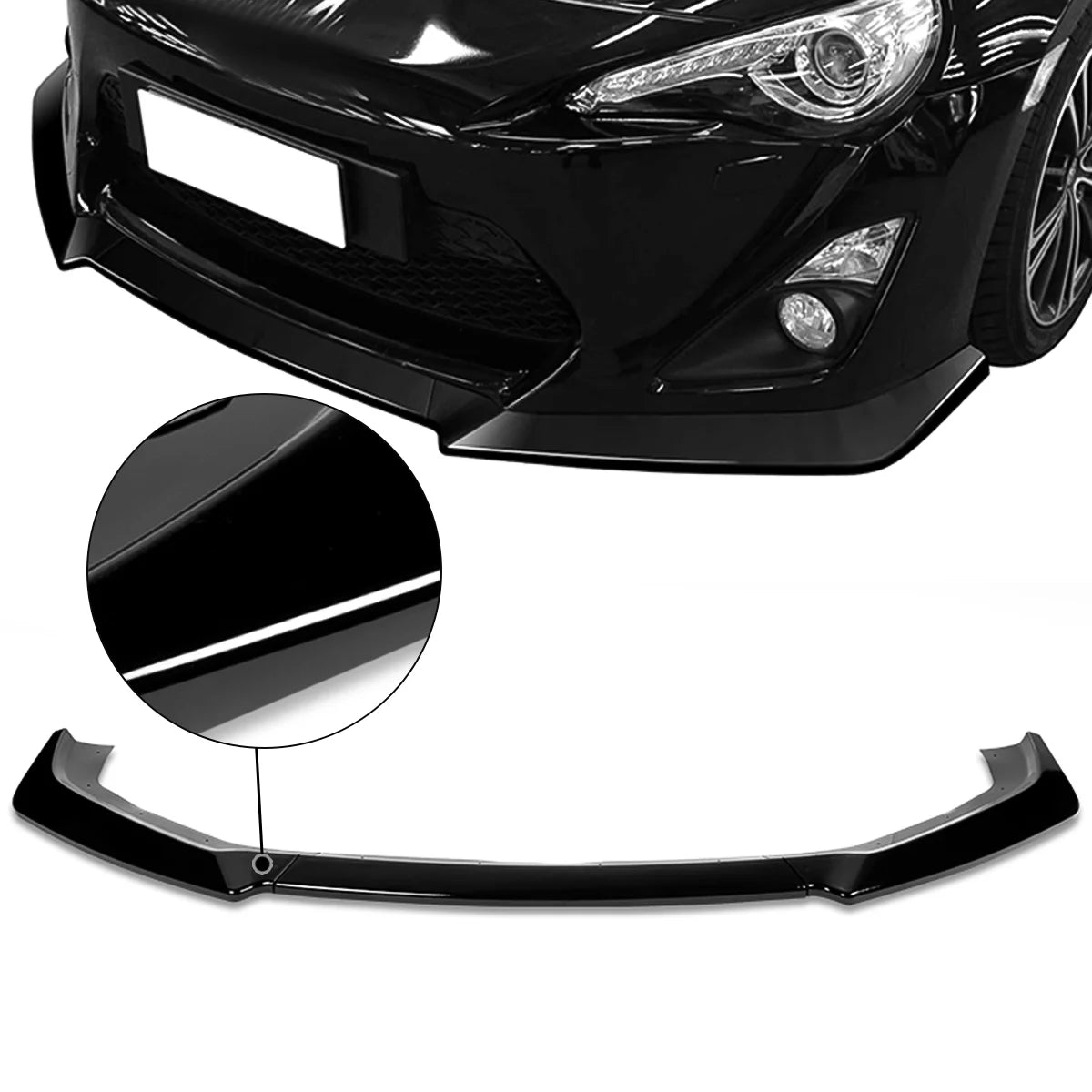 Gloss Black CS-Style Front Bumper Lip Guard Body Kit N9954