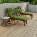 Green Outdoor Chaise Lounge Cushion with Ties R88324