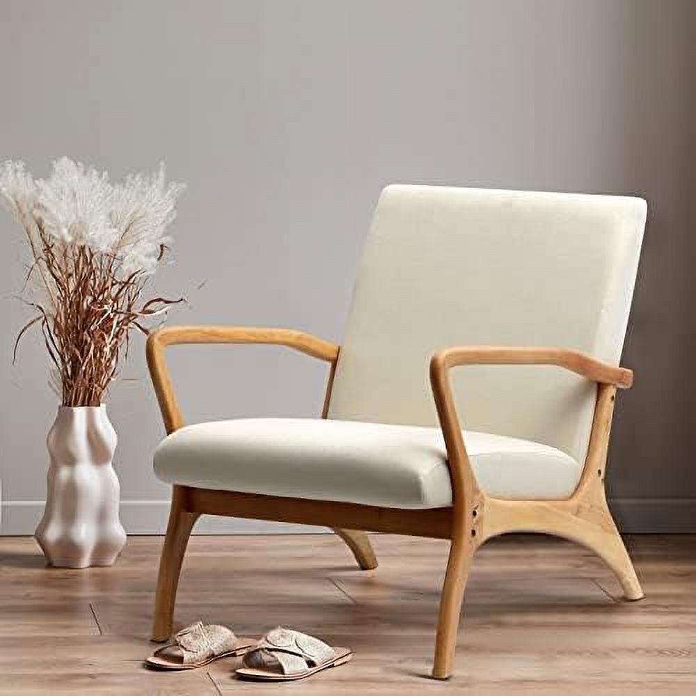 Accent Chair with Lumbar Pillow Upholstered Linen Fabric L83790