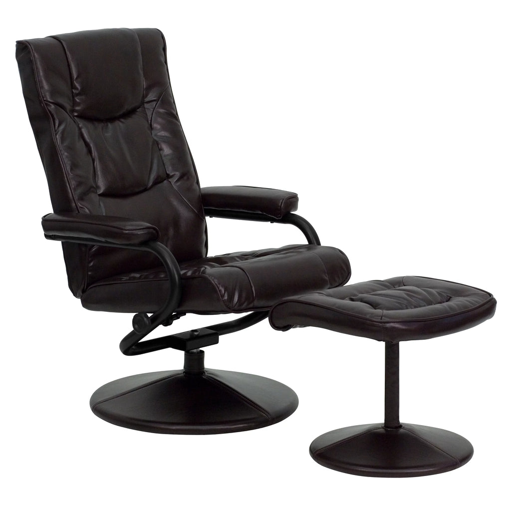 Brown Recliner and Ottoman X232