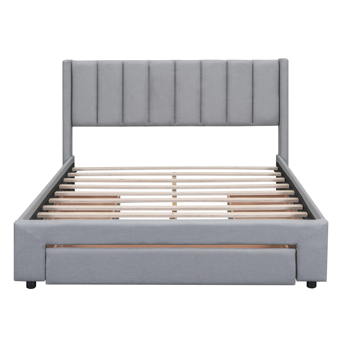 Queen Size Upholstery Platform Bed with Three Storage Drawers M599