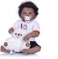 African American Twins Reborn Baby Dolls Silicone Vinyl Full Body Lifelike Waterproof Bathable Dolls T63322