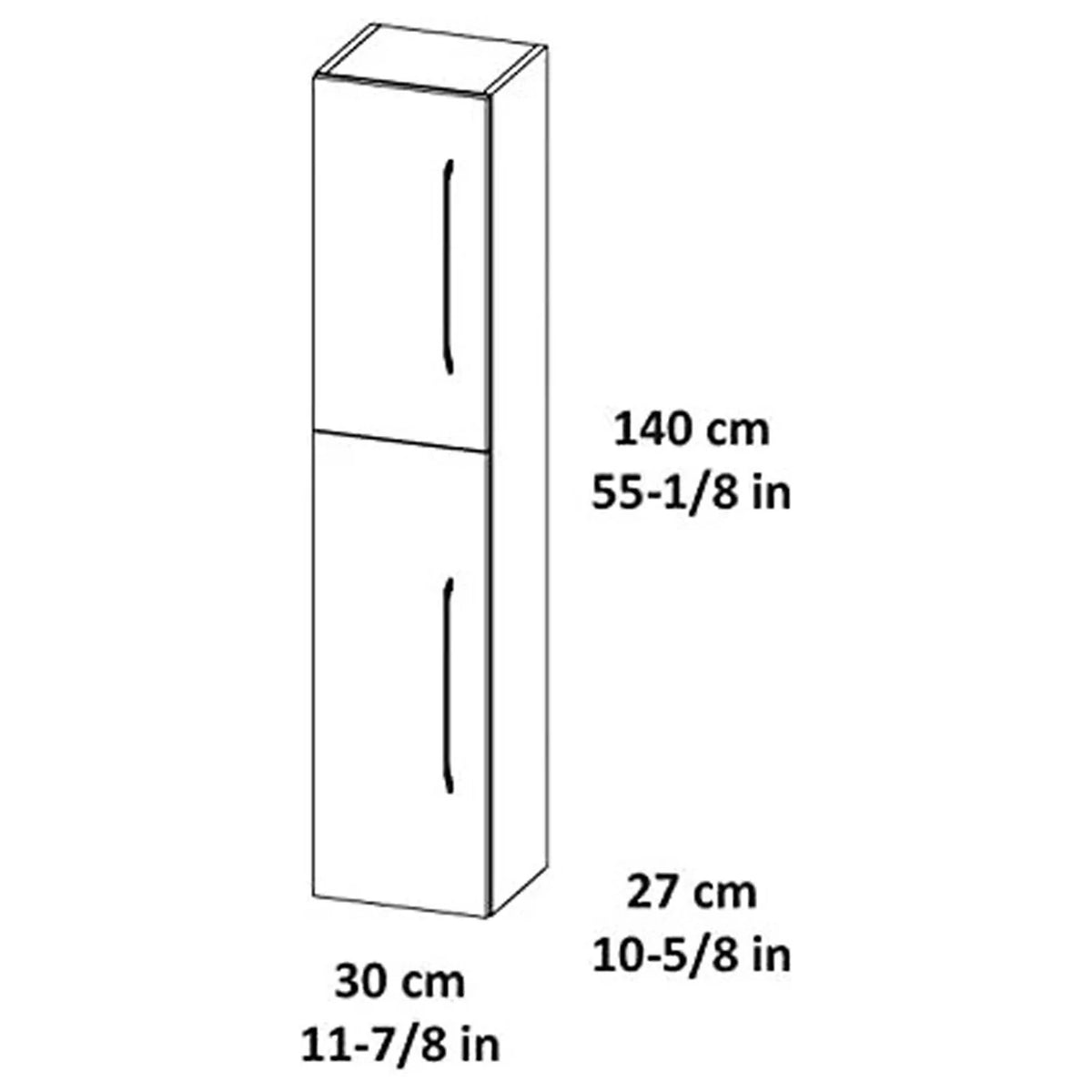 Column Cabinet Autumn Oak Wood Finish Black Handles Y619653