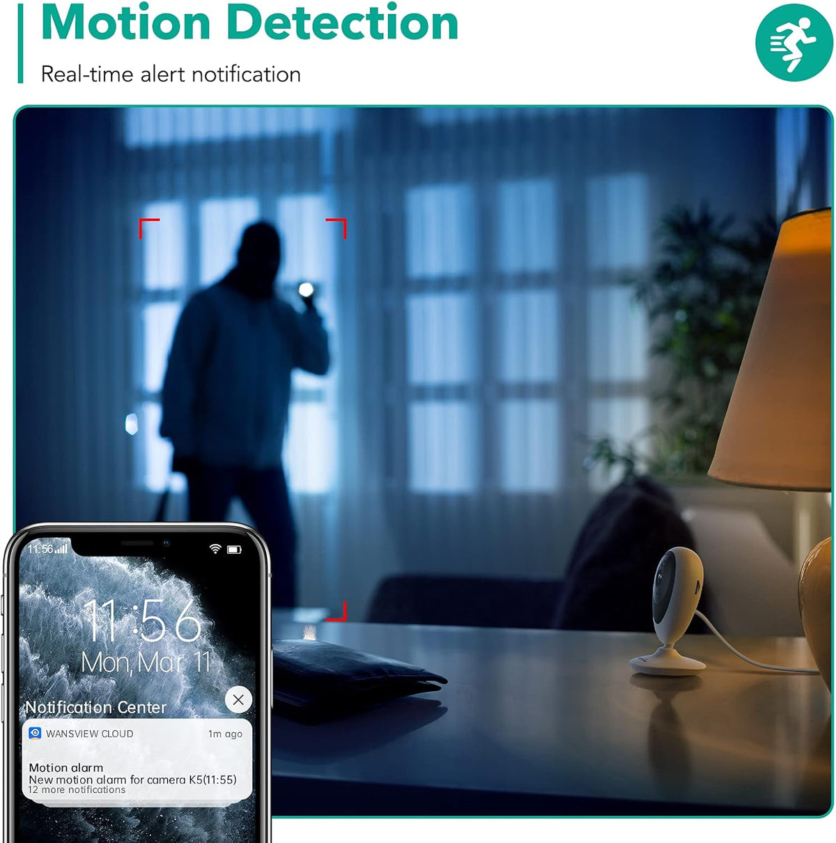 1080P HD WiFi Indoor Security Camera 4pcs with Motion Detection Two-Way Audio Night Vision H87047