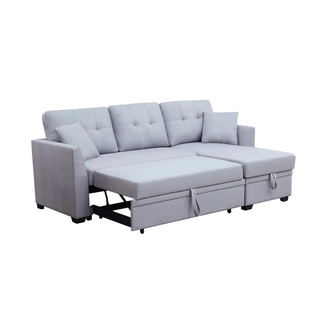 3-Seat Fabric Sleeper Sectional Sofa with Storage G89860
