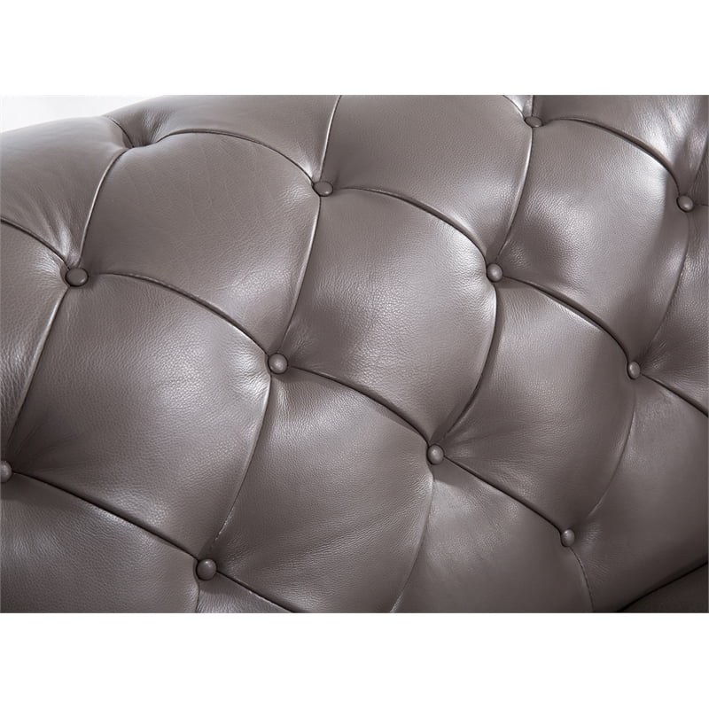 Taupe Italian Aniline Leather Loveseat S661