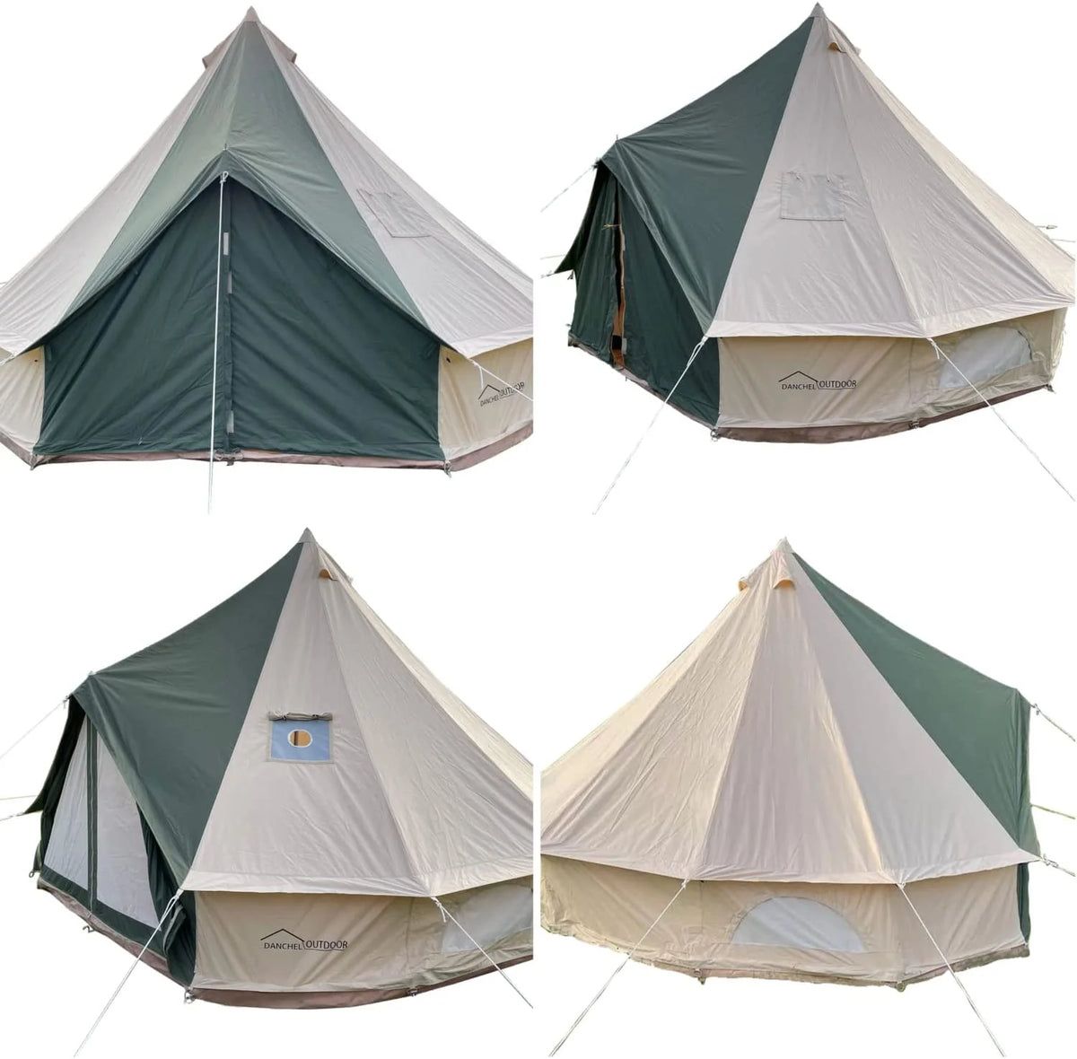 Green Canvas Bell Tent 4 Person 13.2ft Diameter D517