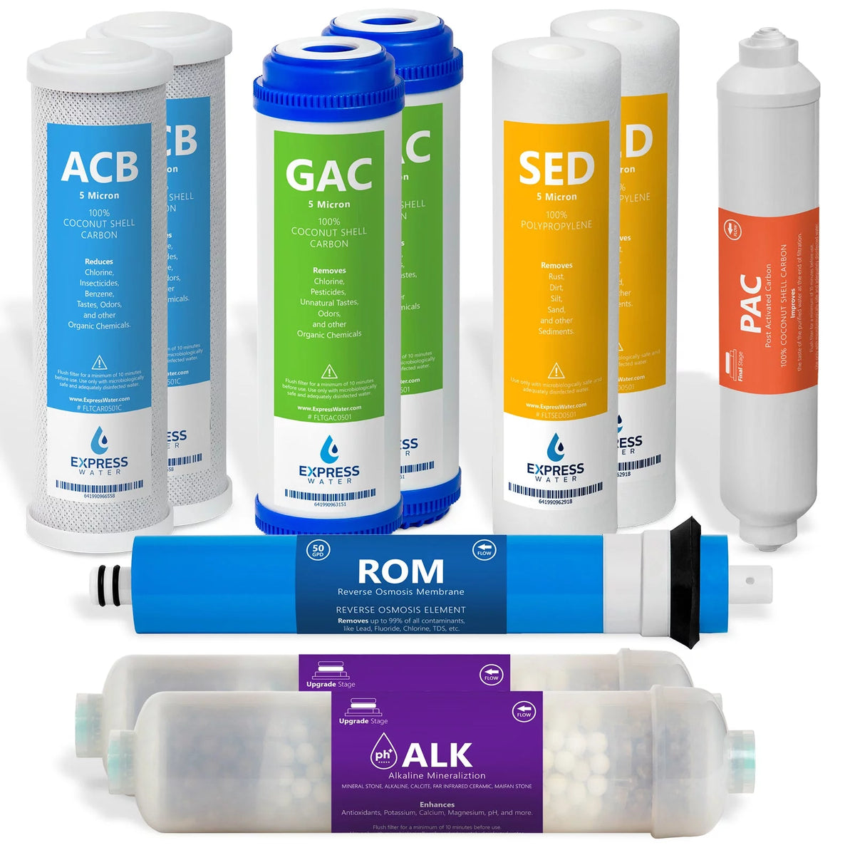 Alkaline Reverse Osmosis Replacement Filter Set 10 Filters V9724