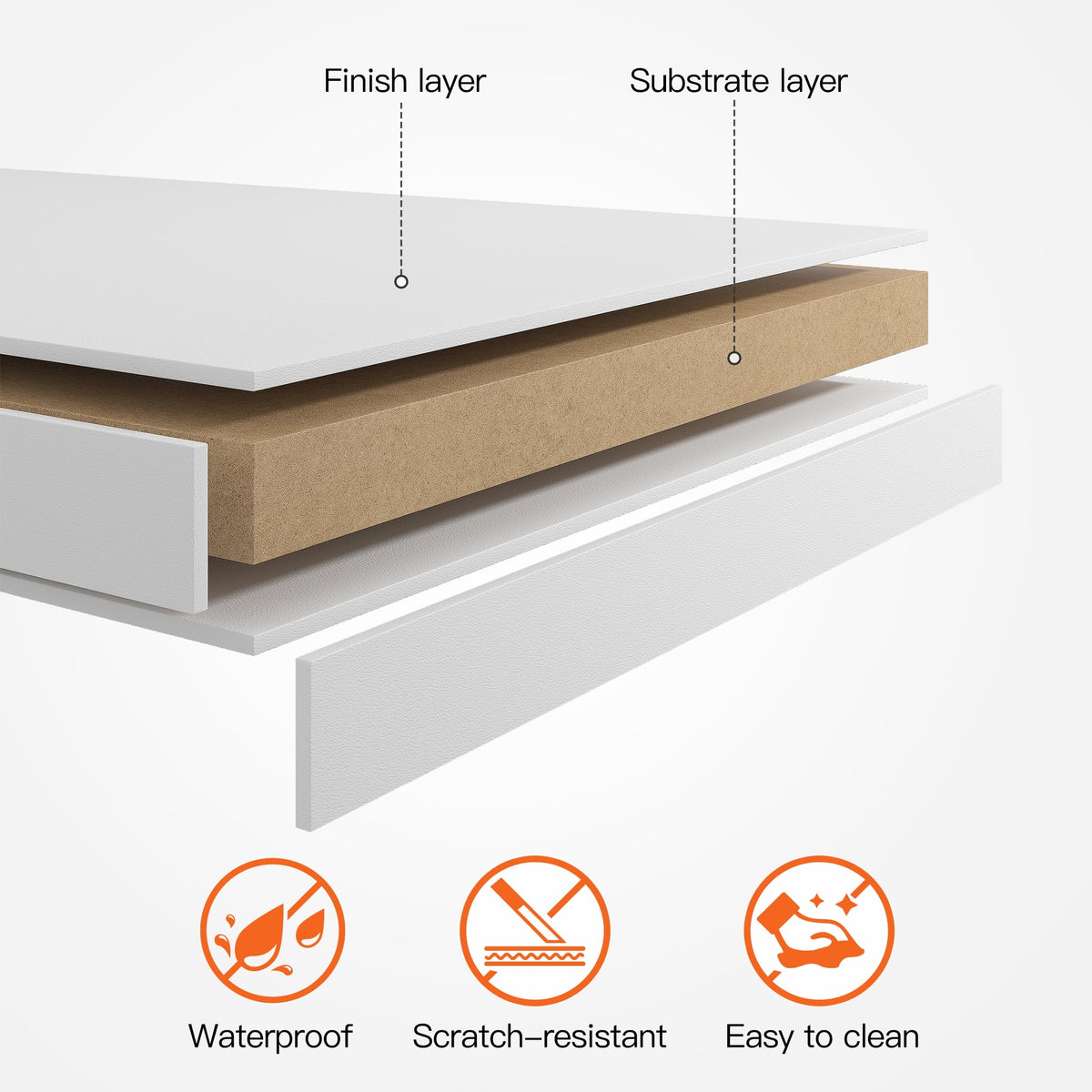 White Wood Desktop Bookshelf with 8 Shelves and 2 Drawers Q612