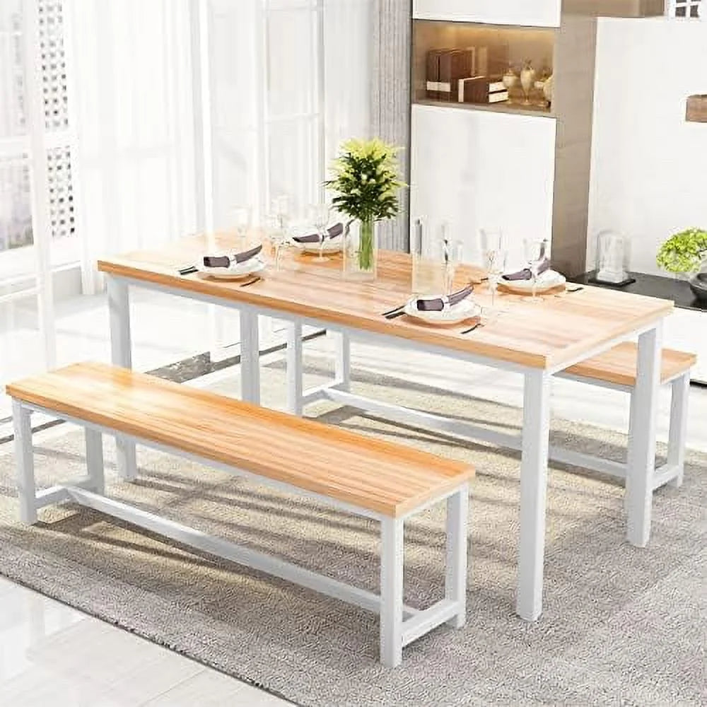 47" Dining Table Set with 2 Benches Y324597