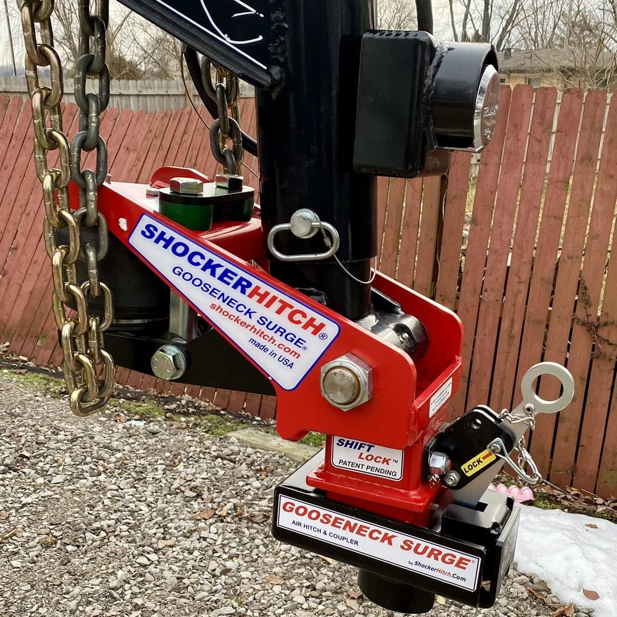 Gooseneck Air Hitch & Coupler, Round 4" Angled Pin 30K Coupler 9" Offset K841
