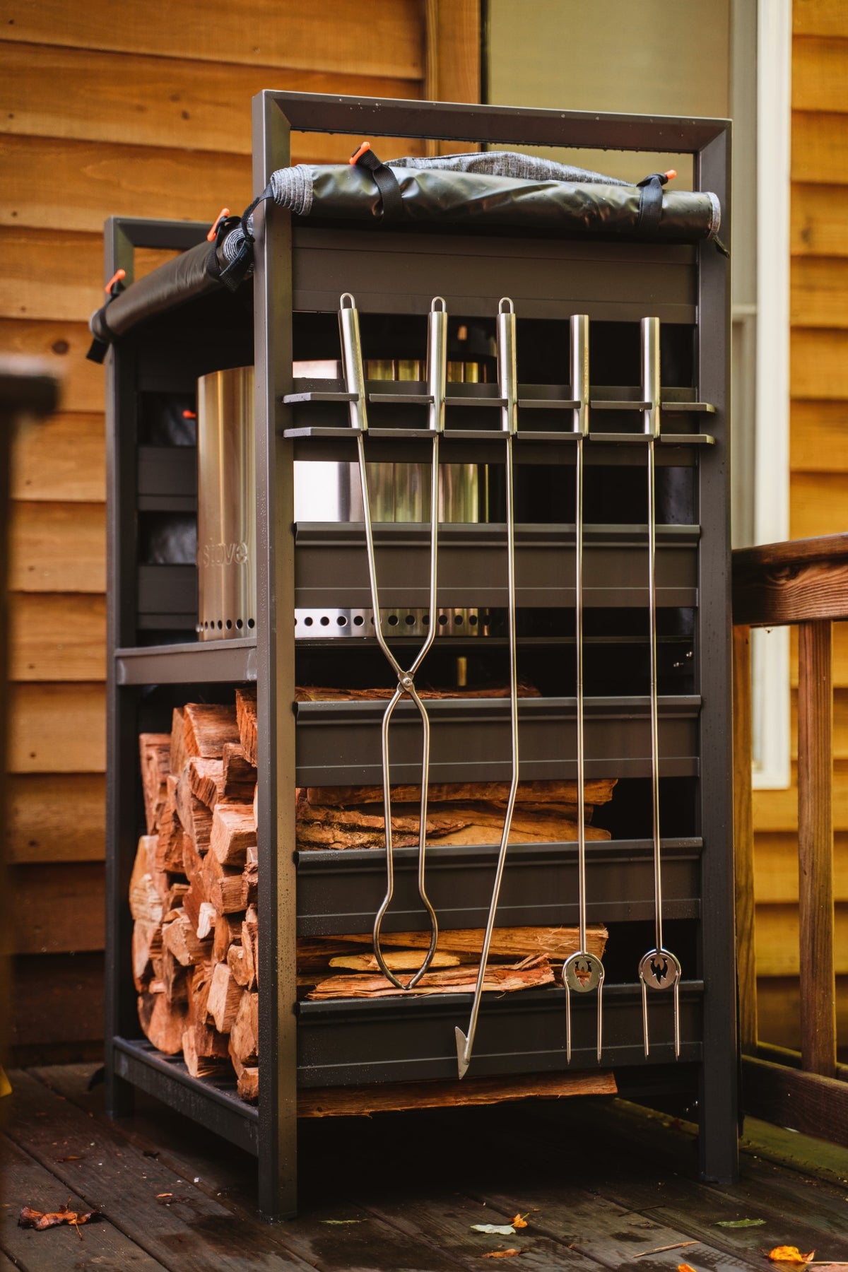 Grey Aluminum Firewood Rack C9099