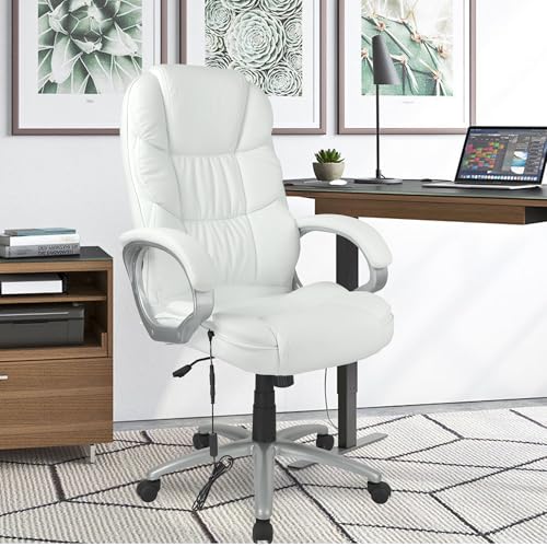 Black Adjustable Ergonomic PU Leather Office Chair with Armrests G71880