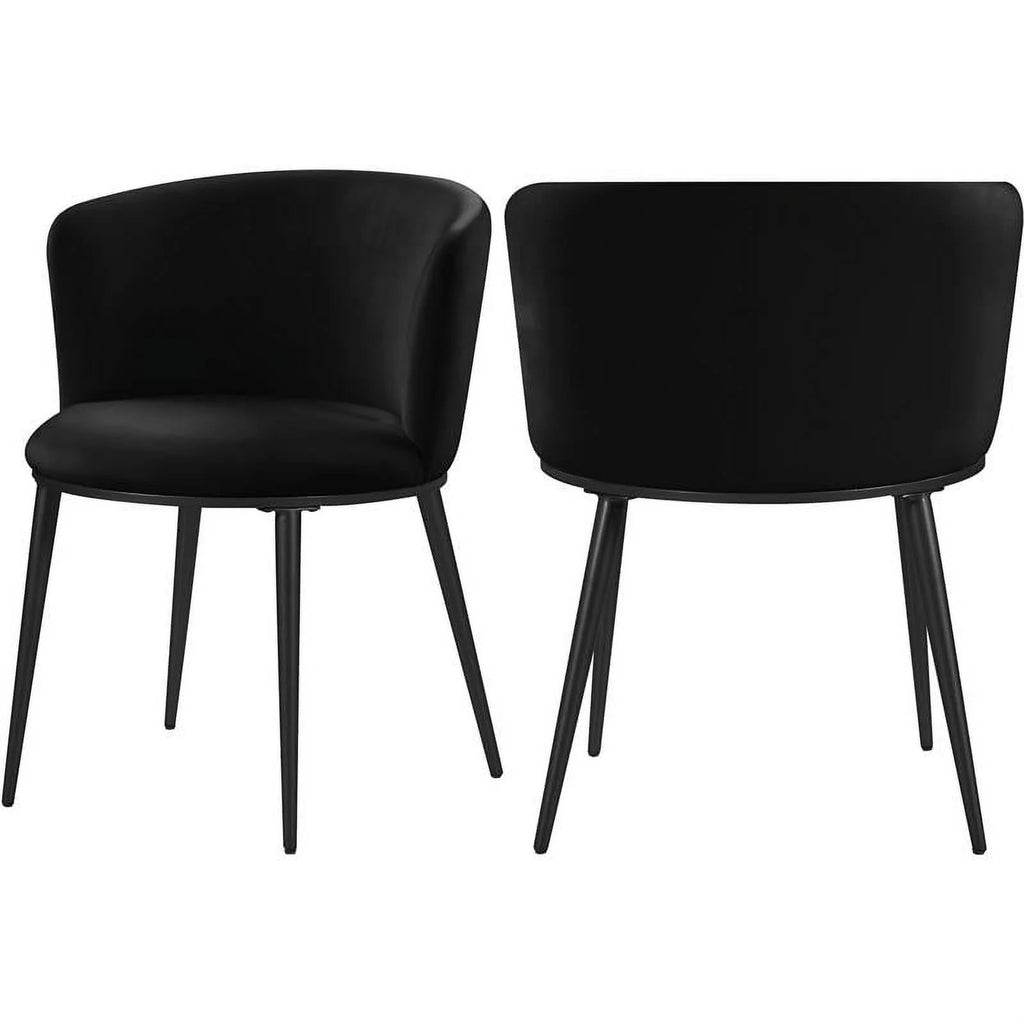 Black Velvet Dining Chair Set of 2 U878297