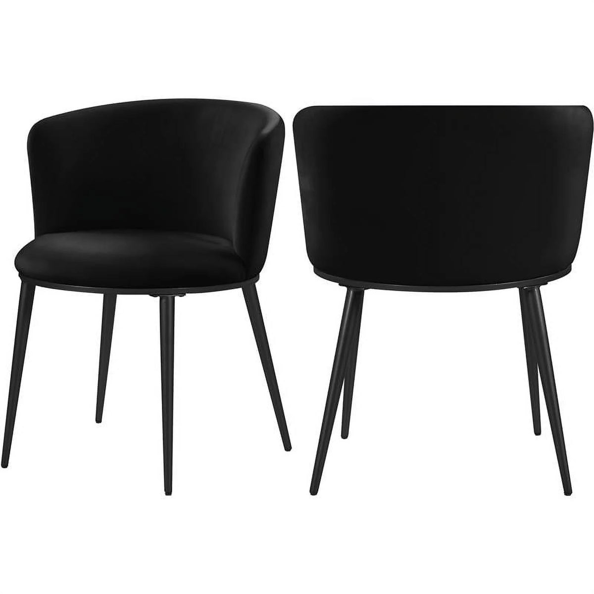 Black Velvet Dining Chair Set of 2 U878297