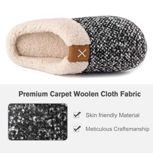 Women's Memory Foam Indoor Slipper with Anti-Skid Rubber Sole V915