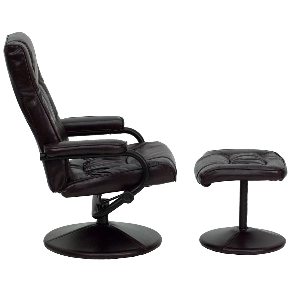Brown Recliner and Ottoman X232
