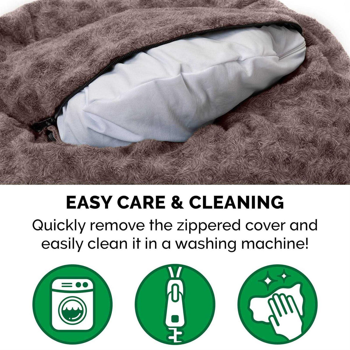 Curly Fur Plush Donut Dog Bed O6937