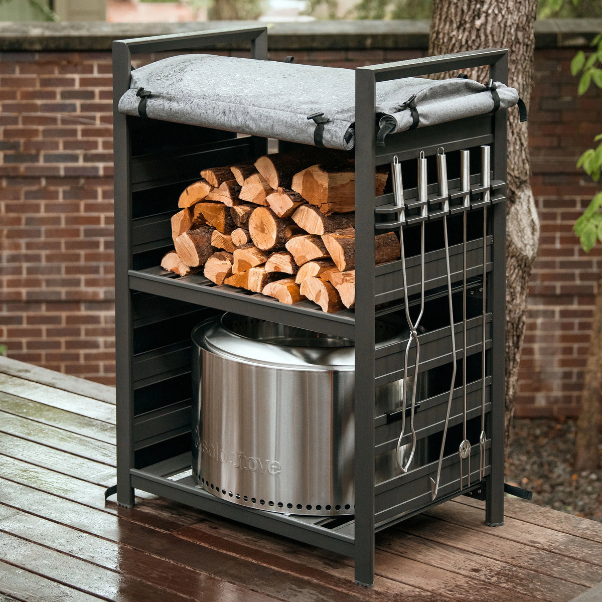 Grey Aluminum Firewood Rack C9099