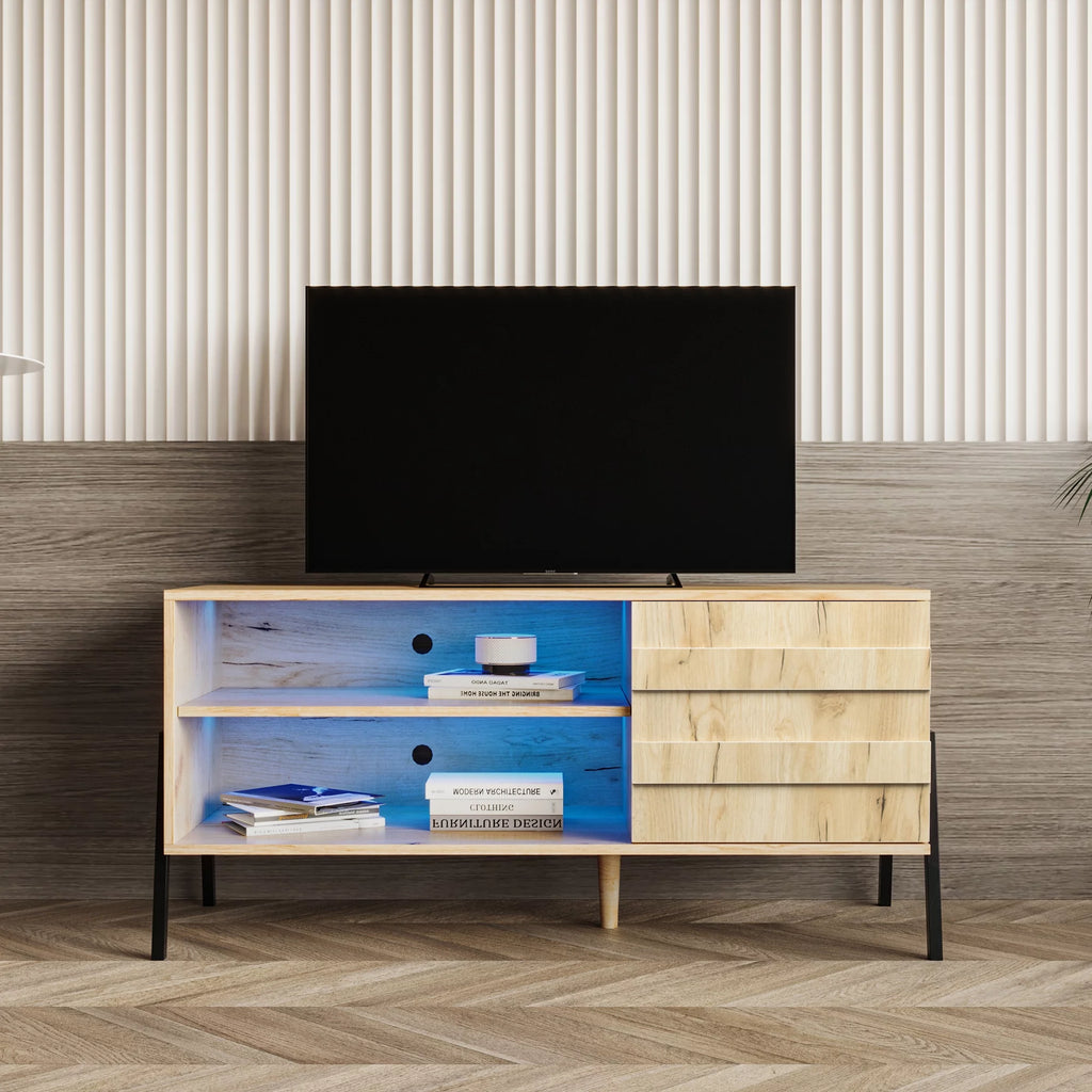 Mid-century modern Wooden TV Console with Storage Q81942