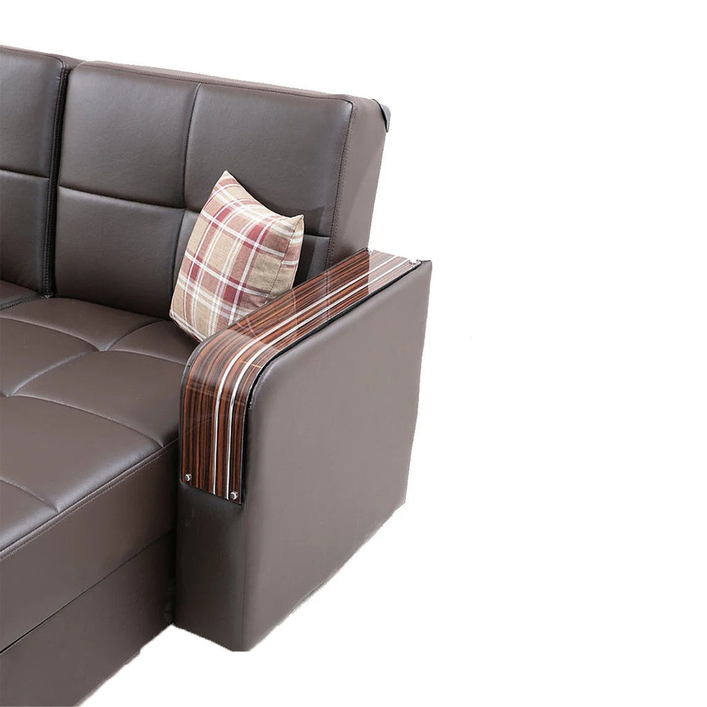Brown Reversible Sectional Sofa Y304