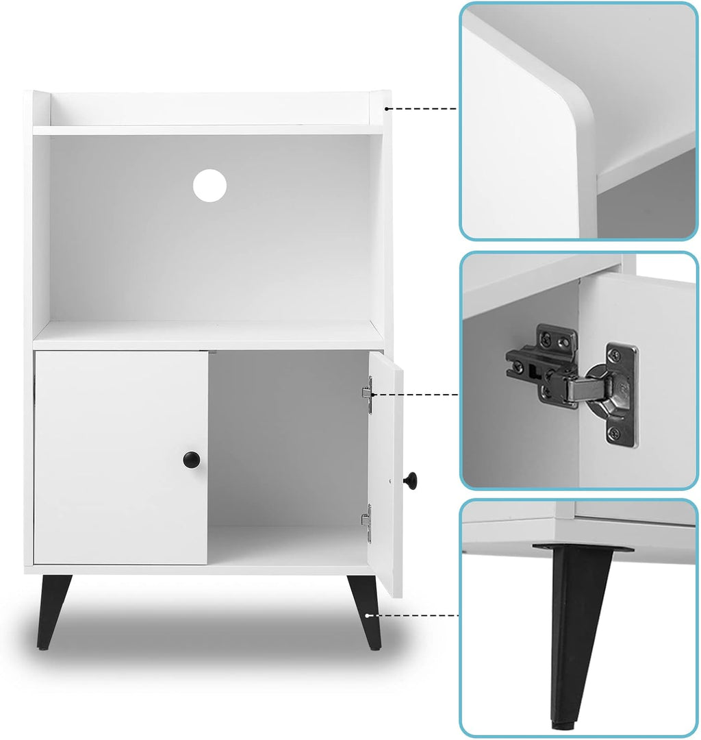 White Microwave Cabinet with Doors, 24x35 U507