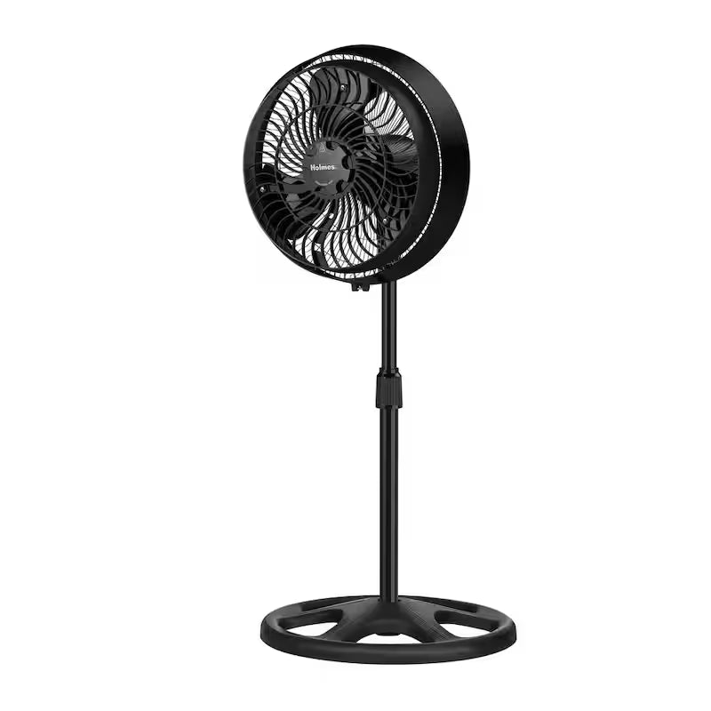 16 in. Oscillating Misting Stand Fan Black 3 Speed with Adjustable Height Q408
