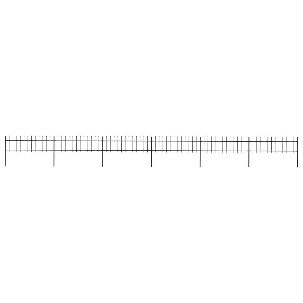 Black Steel Garden Fence with Spear Top C468580