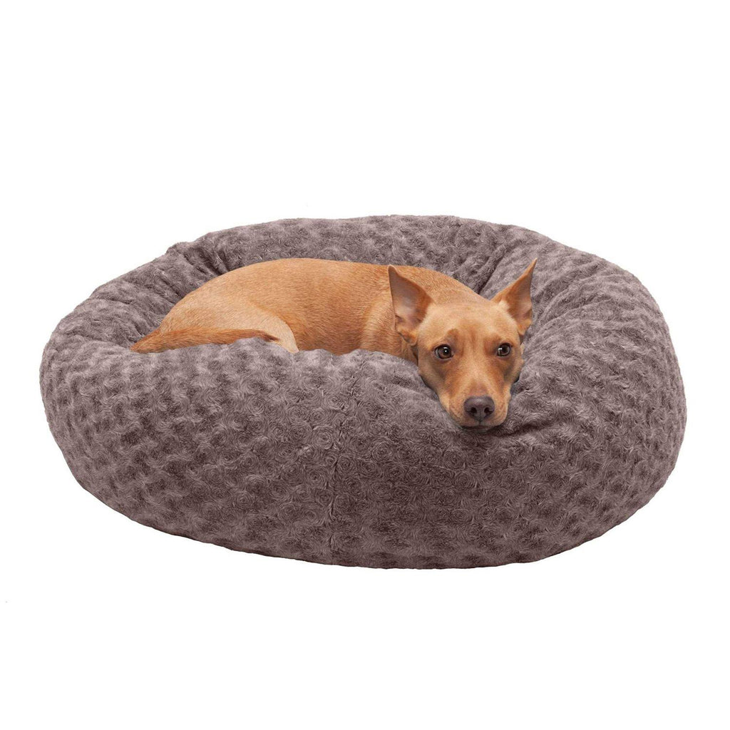 Curly Fur Plush Donut Dog Bed O6937