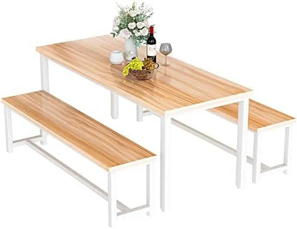 47" Dining Table Set with 2 Benches Y324597