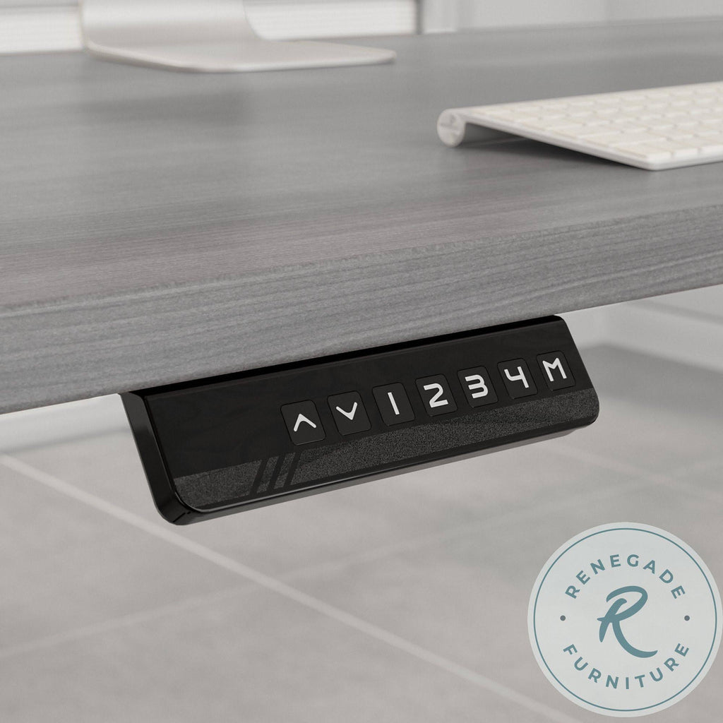 Electric Height Adjustable Standing Desk in Platinum Gray with Black Base R404